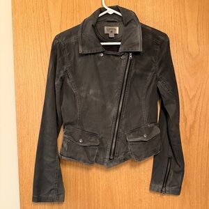 Gray Washed Vintage Motorcycle Jacket
